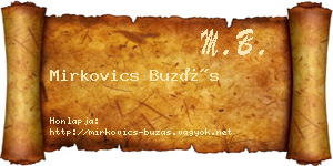 Mirkovics Buzás névjegykártya